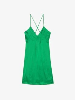 Zadig & Voltaire Rayonna Satin Dress Gazon 15 Zadig & Voltaire Rayonna Satin Dress Gazon -Zadig & Voltaire Clothing WWDR01317 GAZON PACKSHOT 6777f1099f5bc