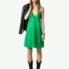 Zadig & Voltaire Rayonna Satin Dress Gazon