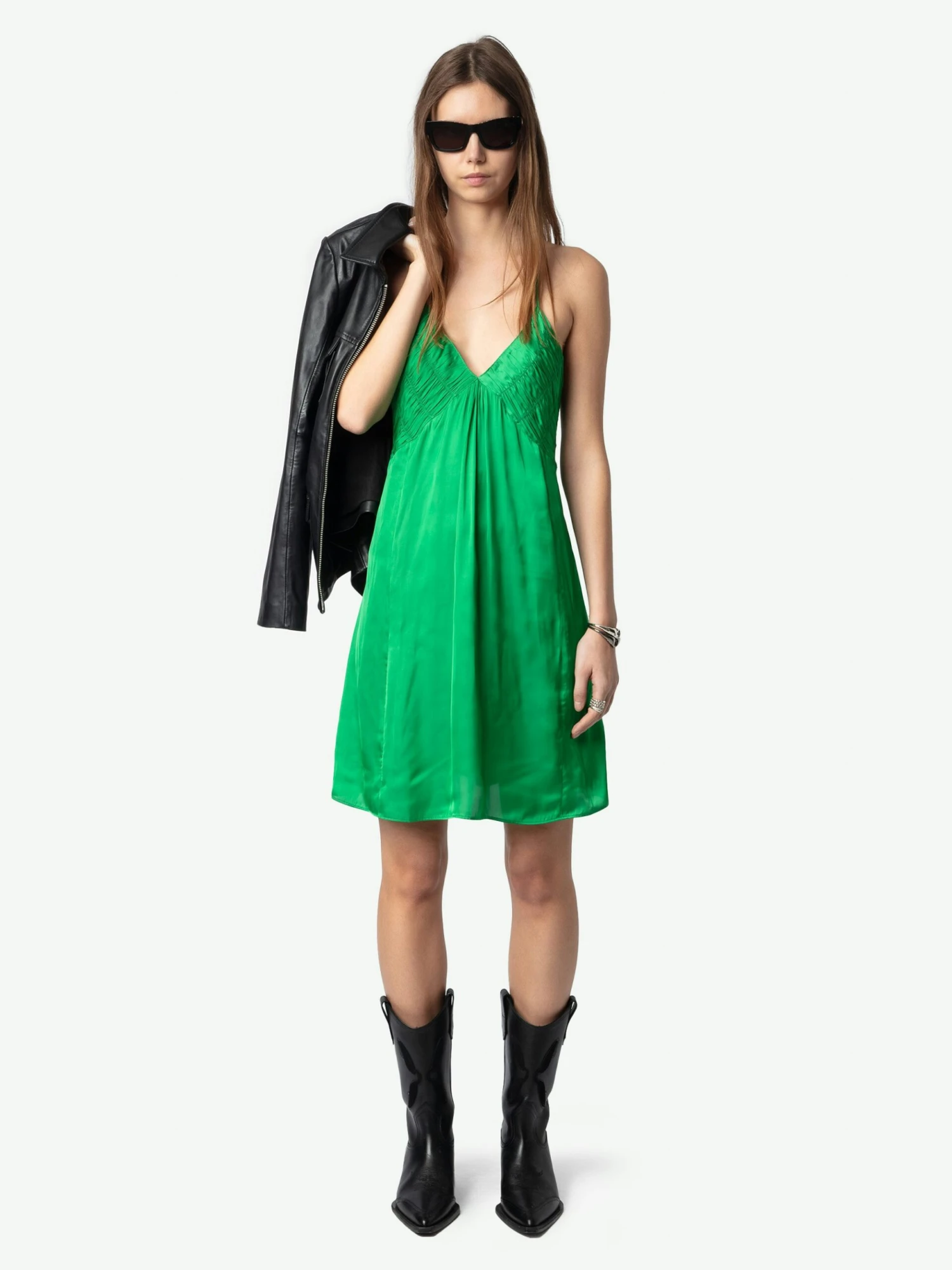 Zadig & Voltaire Rayonna Satin Dress Gazon 3 Zadig & Voltaire Rayonna Satin Dress Gazon