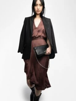 Zadig & Voltaire Randall Dress Burgundy -Zadig & Voltaire Clothing WWDR01358 BURGUNDY ADDI 1 685d23681a3f8