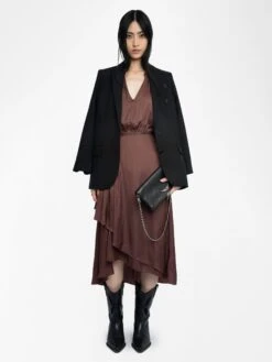 Zadig & Voltaire Randall Dress Burgundy -Zadig & Voltaire Clothing WWDR01358 BURGUNDY ADDI 2 685d22d6f165a