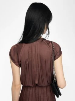 Zadig & Voltaire Randall Dress Burgundy -Zadig & Voltaire Clothing WWDR01358 BURGUNDY ADDI 4 685d23518f511