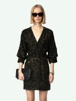 Zadig & Voltaire Rosli Velvet Dress Black -Zadig & Voltaire Clothing WWDR01396 NOIR ADDI 1 6704e5ccd5a25