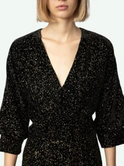 Zadig & Voltaire Rosli Velvet Dress Black -Zadig & Voltaire Clothing WWDR01396 NOIR ADDI 2 6704e76abb925