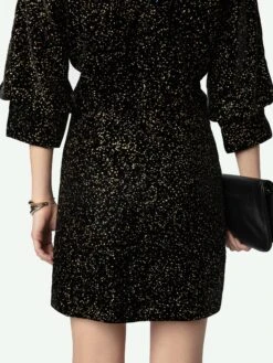 Zadig & Voltaire Rosli Velvet Dress Black -Zadig & Voltaire Clothing WWDR01396 NOIR ADDI 4 6704e48cbc97e