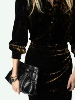 Zadig & Voltaire Velvet Rulipe Dress Cognac -Zadig & Voltaire Clothing WWDR02405 COGNAC ADDI 2 6728e4b280873