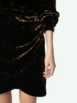 Zadig & Voltaire Velvet Rulipe Dress Cognac -Zadig & Voltaire Clothing WWDR02405 COGNAC HOVER 6728e30a11cb4