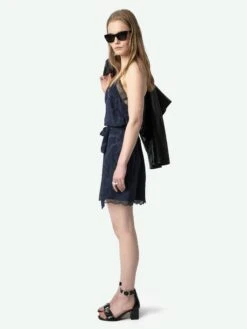 Zadig & Voltaire Risty Silk Dress Encre -Zadig & Voltaire Clothing WWDR02421 ENCRE ADDI 2 67a9e36823ccc