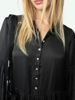 Zadig & Voltaire Randy Satin Dress Black -Zadig & Voltaire Clothing WWDR02451 BLACK HOVER 672a44894d8c1