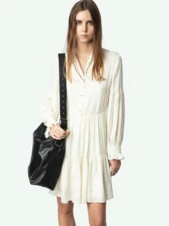 Zadig & Voltaire Randy Satin Dress Flake -Zadig & Voltaire Clothing WWDR02451 FLAKE ADDI 3 675ff7bf8365e