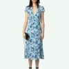 Zadig & Voltaire Rapaz Printed Silk Wrap Dress Mist -Zadig & Voltaire Clothing WWDR02520 MIST SHOOTING 67bed5ff53149