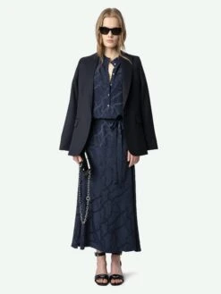 Zadig & Voltaire Raosi Belted Silk Dress Encre -Zadig & Voltaire Clothing WWDR02525 ENCRE ADDI 1 67b74680a994c