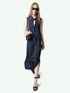 Zadig & Voltaire Raosi Belted Silk Dress Encre -Zadig & Voltaire Clothing WWDR02525 ENCRE ADDI 3 67b7460d00367