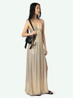 Zadig & Voltaire Rayonne Satin Dress Gold 13 Zadig & Voltaire Rayonne Satin Dress Gold -Zadig & Voltaire Clothing WWDR02528 GOLD ADDI 2 67bed64212e41