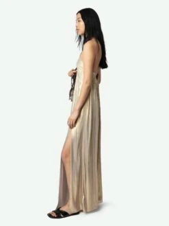 Zadig & Voltaire Rayonne Satin Dress Gold 14 Zadig & Voltaire Rayonne Satin Dress Gold -Zadig & Voltaire Clothing WWDR02528 GOLD ADDI 3 67bed68edf8af