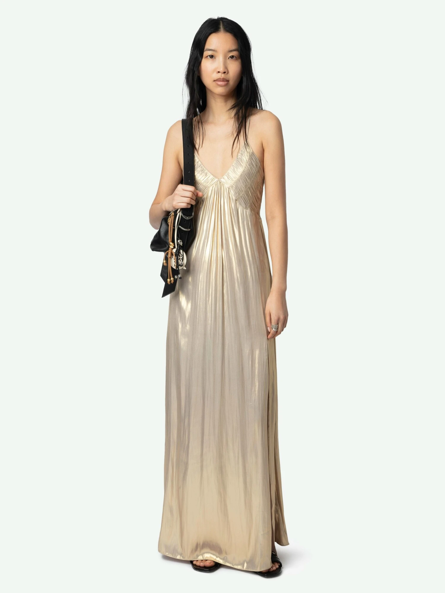 Zadig & Voltaire Rayonne Satin Dress Gold 3 Zadig & Voltaire Rayonne Satin Dress Gold