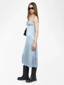 Zadig & Voltaire Rialta Satin Dress Cloud -Zadig & Voltaire Clothing WWDR02549 CLOUD ADDI 3 6848533a1da4b