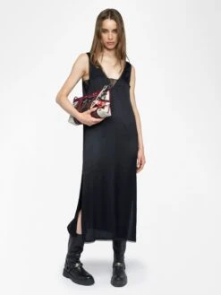 Zadig & Voltaire Renzo Satin Dress Black -Zadig & Voltaire Clothing WWDR02556 BLACK ADDI 1 6848539ef3266