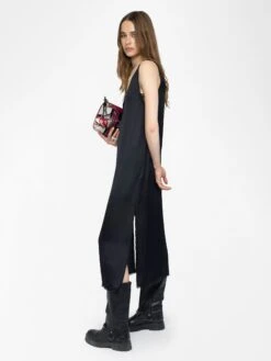 Zadig & Voltaire Renzo Satin Dress Black -Zadig & Voltaire Clothing WWDR02556 BLACK ADDI 3 684853ded8fb4