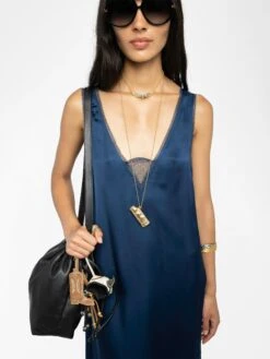 Zadig & Voltaire Renzo Satin Dress Blueberry -Zadig & Voltaire Clothing WWDR02556 BLUEBERRY HOVER 686b848ed02b4