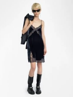 Zadig & Voltaire Rishi Velvet Dress Encre 12 Zadig & Voltaire Rishi Velvet Dress Encre -Zadig & Voltaire Clothing WWDR02561 ENCRE ADDI 2 685e8d5f23978