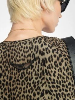 Zadig & Voltaire Rinas Dress Leaves -Zadig & Voltaire Clothing WWDR02568 LEAVES HOVER 685e900758276