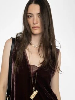 Zadig & Voltaire Renzo Velvet Dress Burgundy -Zadig & Voltaire Clothing WWDR02571 BURGUNDY HOVER 687e3e388918b