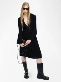 Zadig & Voltaire Rinas Dress Black -Zadig & Voltaire Clothing WWDR02597 BLACK ADDI 1 683702c34efa5