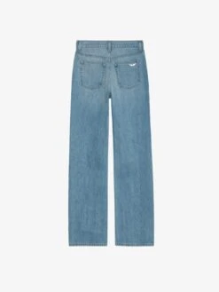 Zadig & Voltaire Stevie Ripped 90's Jeans Light Wash -Zadig & Voltaire Clothing WWJE00248 LIGHT WASH PACKSHOT 2 668ea9f175aec
