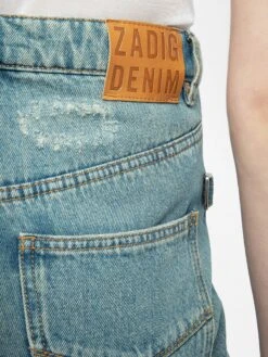 Zadig & Voltaire Elio Distressed Straight Leg Jeans Light Blue -Zadig & Voltaire Clothing WWJE01284 LIGHT BLUE HOVER 67fe632d2073b