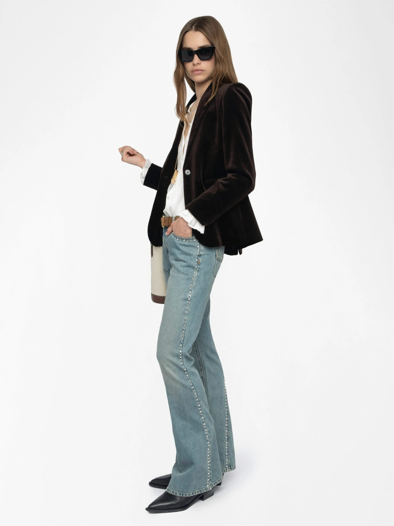 Zadig & Voltaire Eclip Bootcut Women's Studded Jeans Light Blue 6 Zadig & Voltaire Eclip Bootcut Women's Studded Jeans Light Blue - Image 4