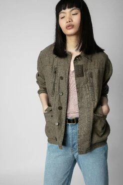 Zadig & Voltaire Kid Linen Jacket Laurier