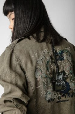 Zadig & Voltaire Kid Linen Jacket Laurier -Zadig & Voltaire Clothing WWOW00607 LAURIER 5