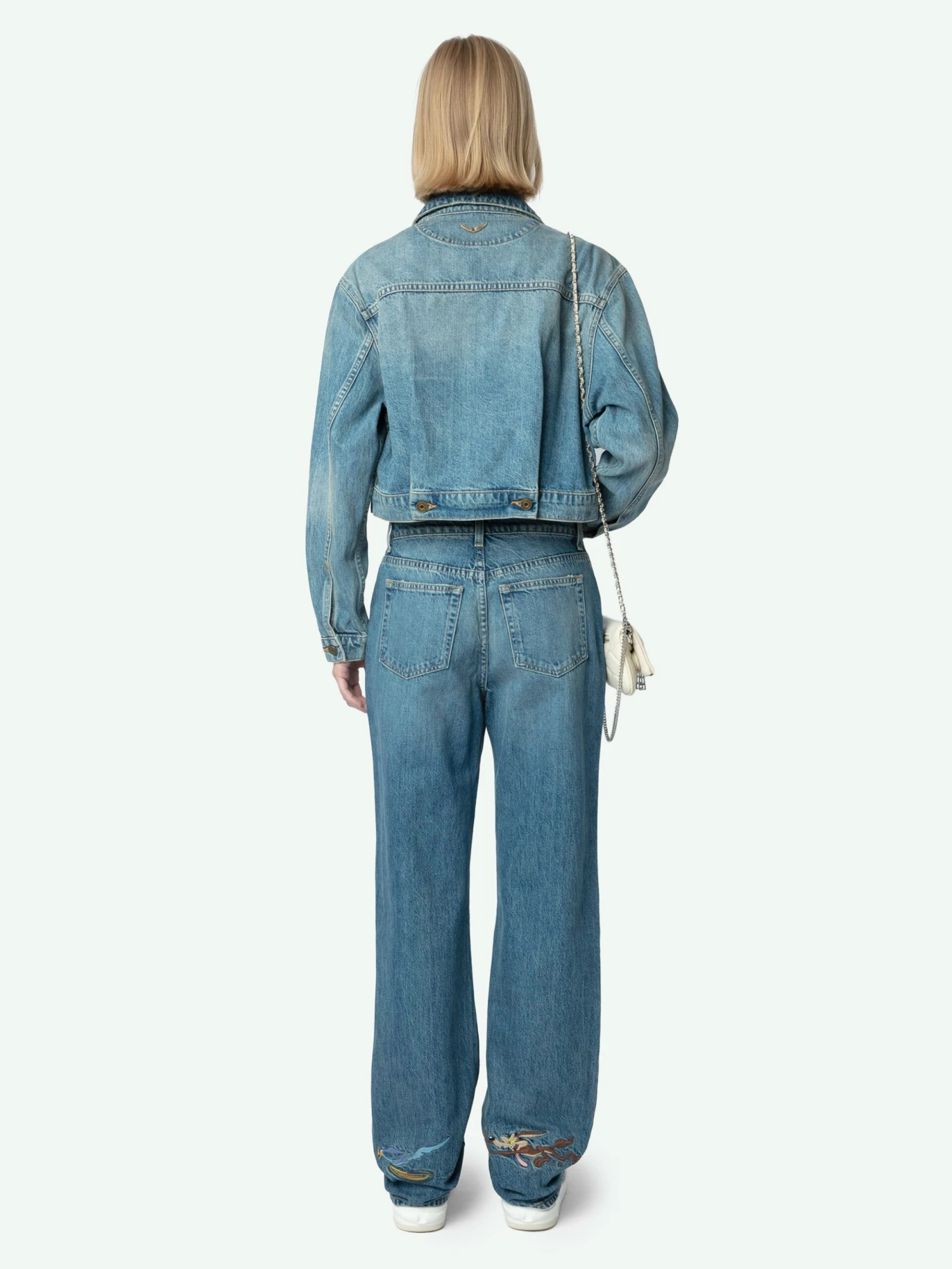 Zadig & Voltaire Aretha Cropped Jacket Medium Wash 4 Zadig & Voltaire Aretha Cropped Jacket Medium Wash - Image 2