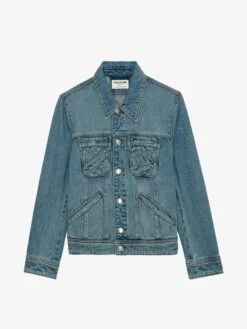 Zadig & Voltaire Kioka Denim Jacket Light Blue -Zadig & Voltaire Clothing WWOW00649 LIGHT BLUE PACKSHOT 6643350543c66