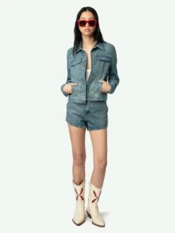 Zadig & Voltaire Kioky Denim Jacket Light Blue -Zadig & Voltaire Clothing WWOW01671 LIGHT BLUE ADDI 1 67bed72d475a7