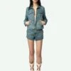Zadig & Voltaire Kioky Denim Jacket Light Blue -Zadig & Voltaire Clothing WWOW01671 LIGHT BLUE SHOOTING 67bed769a167d