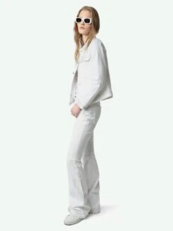 Zadig & Voltaire Kioky Womens White Denim Jacket Judo -Zadig & Voltaire Clothing WWOW01678 JUDO ADDI 1 67a9e31538897