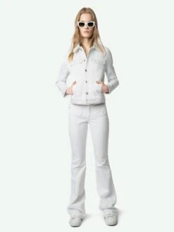 Zadig & Voltaire Kioky Womens White Denim Jacket Judo