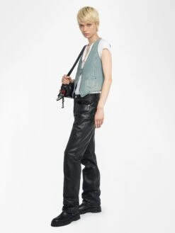 Zadig & Voltaire Gillier Denim Vest Light Blue -Zadig & Voltaire Clothing WWOW01679 LIGHT BLUE ADDI 3 685e90482f473