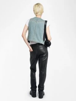 Zadig & Voltaire Gillier Denim Vest Light Blue -Zadig & Voltaire Clothing WWOW01679 LIGHT BLUE BACK 685e8f4e4b7d3