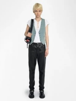 Zadig & Voltaire Gillier Denim Vest Light Blue -Zadig & Voltaire Clothing WWOW01679 LIGHT BLUE SHOOTING 685e8f97c9920