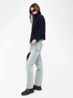 Zadig & Voltaire Liam Women's Blue Corduroy Jacket Encre -Zadig & Voltaire Clothing WWOW01703 ENCRE ADDI 3 6849a69153ea5