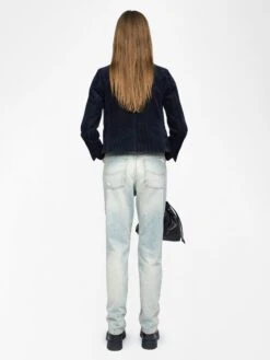 Zadig & Voltaire Liam Women's Blue Corduroy Jacket Encre -Zadig & Voltaire Clothing WWOW01703 ENCRE BACK 6849a5daa6020