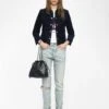 Zadig & Voltaire Liam Women's Blue Corduroy Jacket Encre -Zadig & Voltaire Clothing WWOW01703 ENCRE SHOOTING 6849a5cb1bb53