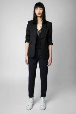 Zadig & Voltaire Paula Band Pants Encre -Zadig & Voltaire Clothing WWPA00018 ENCRE 3