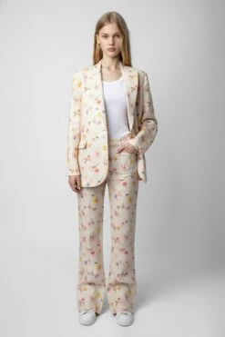 Zadig & Voltaire Pistol Linen Pants Vanille -Zadig & Voltaire Clothing WWPA00757 VANILLE 7