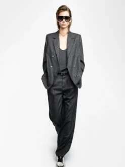 Zadig & Voltaire Puros Pants Anthracite -Zadig & Voltaire Clothing WWPA01866 ANTHRACITE ADDI 1 6877c2fa23471