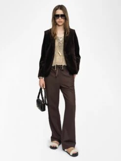 Zadig & Voltaire Poma Pants Dark Chocolate -Zadig & Voltaire Clothing WWPA01878 DARK CHOCOLATE ADDI 1 684854b366907