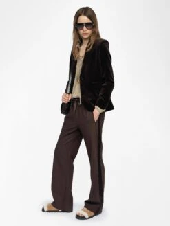 Zadig & Voltaire Poma Pants Dark Chocolate -Zadig & Voltaire Clothing WWPA01878 DARK CHOCOLATE ADDI 2 68485406b5b6e